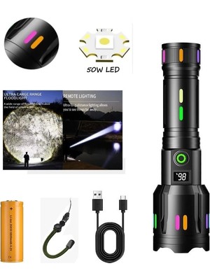 Eco Port PS-9885 Profesyonel Zoomlu 50W Şarjlı Powerbank Avcı Polis El Feneri