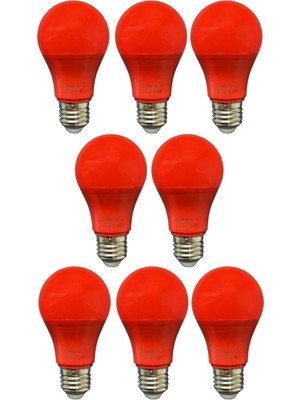 Avarson (8 Adet) Osaka 10W Kırmızı Işık E27 Duylu (Kalın Duy) LED Ampul