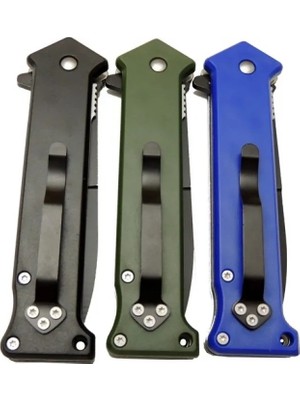 Eco Port 4352 Mavi Bas - Çek Kamp Çakı 20CM- Otomatik, Kemerlikli