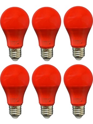 Avarson (6 Adet) Osaka 10W Kırmızı Işık E27 Duylu (Kalın Duy) LED Ampul