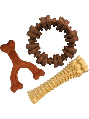 Nylabone Power Chew Toys Müşteri Favorileri Paketi - Agresif Çiğneme Için Köpek Oyuncakları, Büyük Köpekler Için 3 Şekil ve Tatta Yıkılmaz Köpek Oyuncakları - Lezzet Karışık, Büyük/dev (3 Sayı)