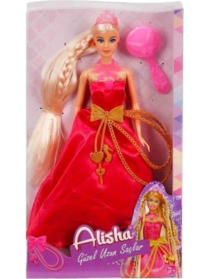 Alisha Uzun Saçlı Prenses Mavi-Kırmızı Elbise(Elbise Rengi Değişebilir)