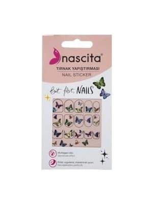 Nascita Kelebek Desenli Tırnak Stickerı - 29