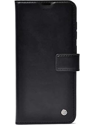 Mate 20 Lite ile Uyumlu Kılıf Deri Deluxe Cüzdanlı Kapaklı Siyah