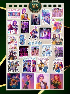 Kpop Hunter Seti – 25’li | 3-5 cm | Suya Dayanıklı, Araba–laptop–defter Etiketleri