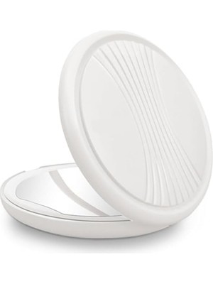 1x 5x LED Işıklı Makyaj Aynası - Cep Çanta Cüzdan Aynası