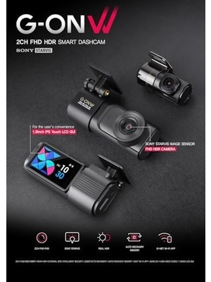 Gonw 2ch Fullhd Hdr Wi-Fi Akıllı Araç Kamerası