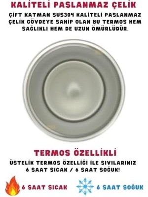 Resmi Lisanslı 550ML Rahat Içim Çift Katmanlı Paslanmaz Çelik Termos 6 Saat Soğuk Premium Kutu