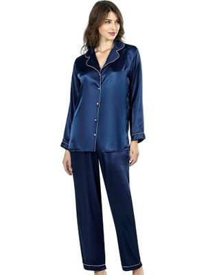 Amora Secret Aria's Closet Lacivert Ikili Saten Gecelik Pijama Takımı 7647