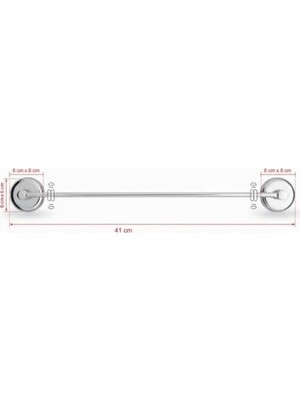 Paslanmaz Metal Havluluk 41 cm – Duvara Monte Krom Banyo Havlu Askısı, Vida ve Dübel Hediyeli