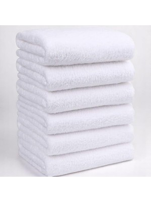 6'lı Beyaz Banyo Havlusu - 70X140 Cm, 490 GR,%100PAMUK, Spa ve Otel Havlusu, Günlük Kullanıma Uygun