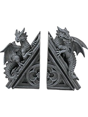 Gotik Ejderhası Şeklinde Kitap Desteği, Ölçüler: 12,5 x 4 x 20,5 cm