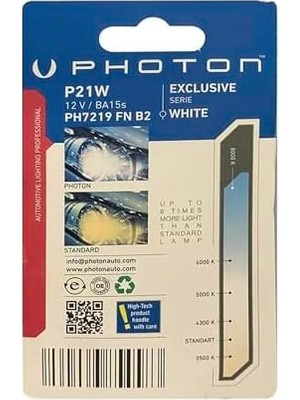93 P21W Beyaz Tek Duy Fanlı Ampul Takımı, 12 Volt, 2 Adet