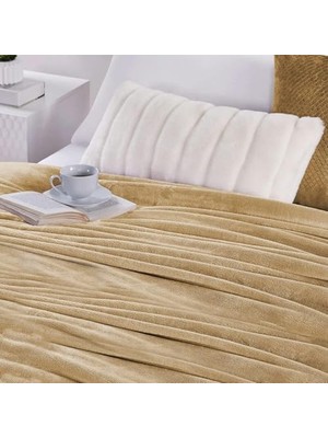 Battaniye, 280GSM Süper Yumuşak Yatak Battaniyesi, Peluş Rahat Hafif Flanel Battaniye, Yatak, Kanepe, Seyahat ve Kamp Için, Deve Rengi, 200X230CM
