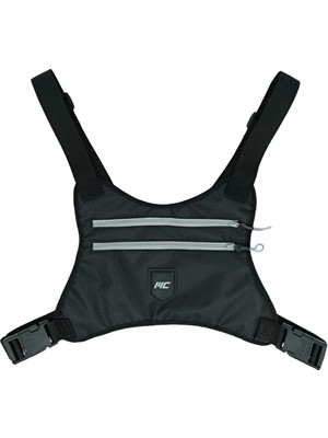 Musclecloth Koşucu Göğüs Çantası Siyah Dayanıklı Polyester Malzeme ile Rahat Taşıma