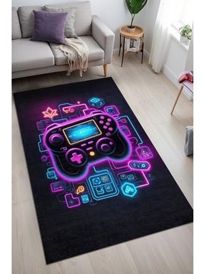 Couns Şönil Oyuncu Odası Halısı Kaymaz Pamuk Tabanlı Yıkanabilir Antibakteriyel Gamer, Gaming Halısı 100X150