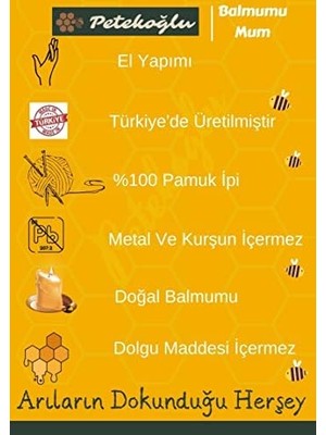 Doğal Petek Mum Hediyelik Mini Set Sarma Çam Ağacı Beeswax Candle