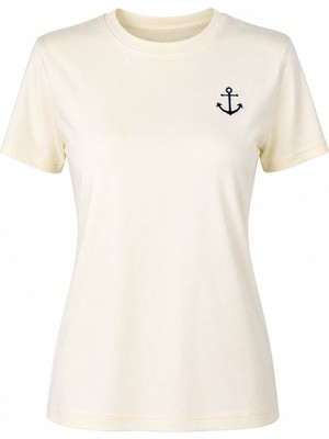 Trender Çapka Baskı Sarı Kadın T-Shirt 6720