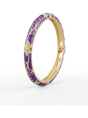 Hace Bazaar Purple Blossom Mine Işlemeli Kelepçe Bileklik - KBL0468
