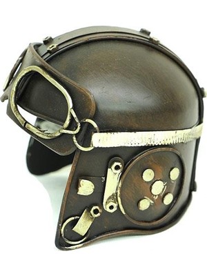 Aksiyon Global Dekoratif Metal Pilot Kaskı Biblo Vintage Dekoratif Hediyelik