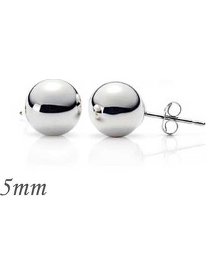 Aksiyon Global 925 Ayar Gümüş Top Küpe - 5 mm