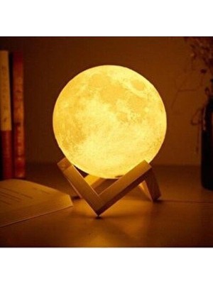Aksiyon Global Ahşap Standlı Ay Gece Lambası 12CM