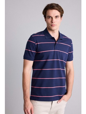 DeFacto Pamuklu Regular Fit Polo Yaka Çizgili Kısa Kollu Polo Tişört G6896AX26SM