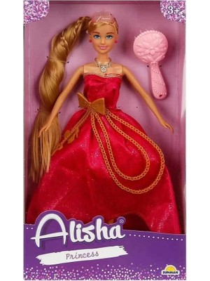 Mercansa 0835 Sun-Rst-Sıs-Mnk Alisha Prenses Uzun Saçlı Aksesuarlı Bebek Set 29 cm 3renk -Sunman