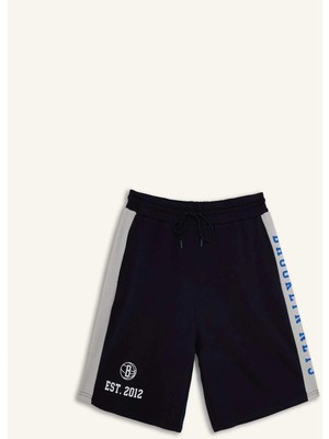 DeFacto Nba Brooklyn Nets Lisanslı Baggy Fıt Lacivert ŞORT H3850AX26SM