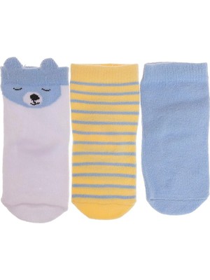 Hellobaby Erkek Bebek 3lü Soket Çorap Çiçek Baskılı