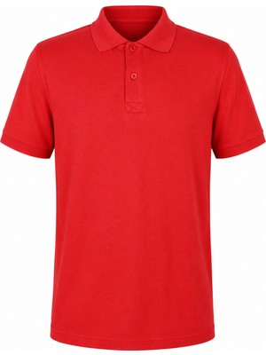 Trender Düz Pike Kırmızı Erkek Polo Yaka T-Shirt 2061
