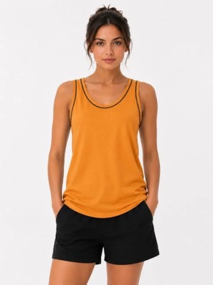 Alyn Wear Sporcu Atlet Bisiklet Yaka Kolsuz Yazlık Atlet - Hardal