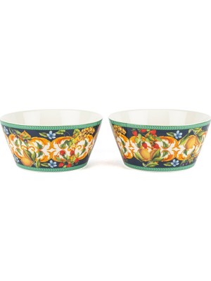 UltraMint Çiftli Capri Flora Kase Seti 14X8CM, Şık ve Kullanışlı Tasarım