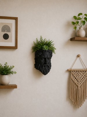 Dekoratif Zeus Duvar Saksısı 20CM
