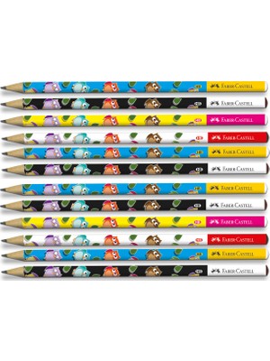 Faber-Castell Baykuş Temalı Yuvarlak Kurşun Kalem 12'li Set Ergonomik Tasarım ile Renkli