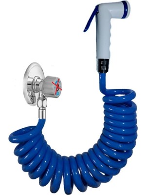 Güzel Hediyem Spiral Taharet Matik Hortum Seti 250 cm (Mavi)