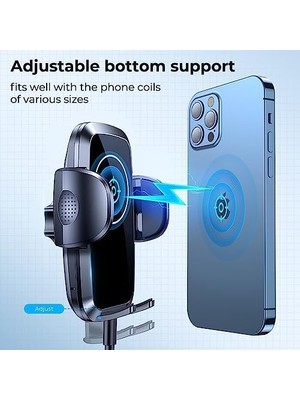 Güzel Hediyem HP-A04 15W Kablosuz Şarj Araba Telefon Tutucu Ayarlanabilir Cam ve Torpido Için Yüksek Kalite Premium