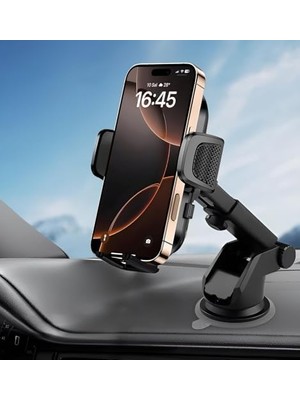 Güzel Hediyem Otomatik Klipsli Araba Telefon Tutucu Cam ve Torpido Için Yüksek Kalite Yapışkan, Ayarlanabilir Yükseklik ve Yakınlık Ergonomik Tasarım