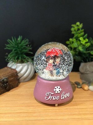 Lapidaria Çiko Toys ''True'' Love Romantik Çiftler Büyük Boy Müzikli ve Işıklı Püskürtmeli Kar Küresi