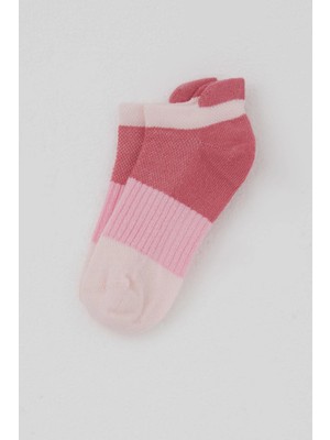 Defne Baby Kız Çocuk Spor Patik Çorap Blok Desenli 5-12 Yaş, Pembe