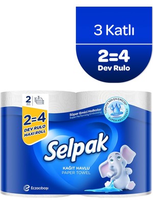 Selpak® Havlu 2'li Dev Rulo (2=4)