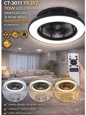 Cata CT-3011 Yildiz LED Tavan Vantilatör