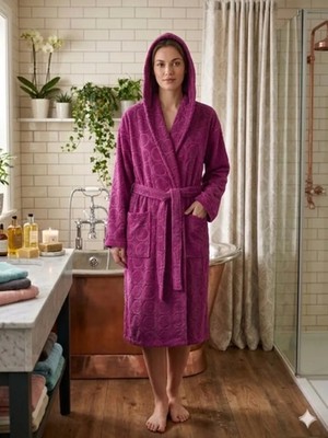 MySoft Home  Kapüşonlu Bornoz %100 Pamuk