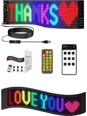 Savarga Matrix LED Cama Yapışan Telefon Kontrollü Panel Dijital Ekran Kumandalı
