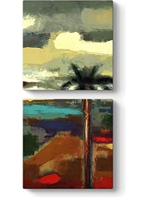 Güzel Hediyem Soyut Tablo 50 x 103-2 Parçalı
