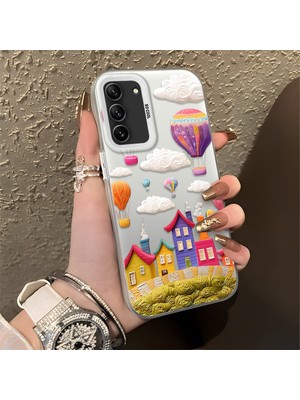 HONTINGA Samsung Galaxy S21 Fe ile Uyumlu Kılıf Silikon Kenar Sert Arka Kamera Koruyucu Basitlik Anti Düşme Kamera Korumalı Balon Desen Couple Telefon Kılıfı Kadın ve Erkek Için Uygundur K1-1347