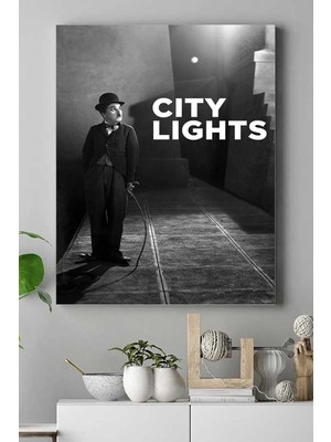 Güzel Hediyem (PSTER15633) City Lights-Şehir Işıkları Film Afişi Kanvas Tablo 2 40 x 60