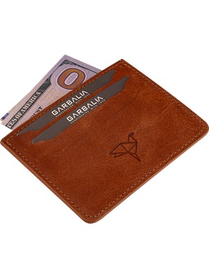 Garbalia Walteria Mini Unisex Kartlık Hakiki Deri Taba Renkli Desenli Şık Tasarım