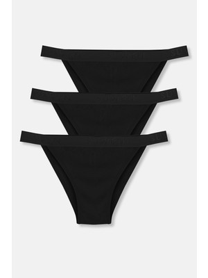 Suwen 3'lü Pamuklu Lastikli Normal Bel Slip Külot