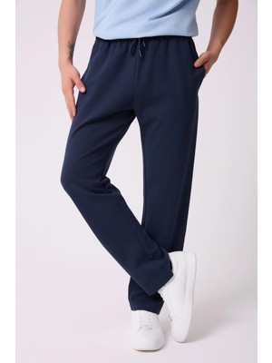 Defy's Erkek Beli Lastikli Düz Paça Cepli Regular Fit Pantolon Lacivert